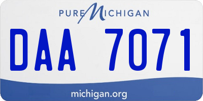 MI license plate DAA7071