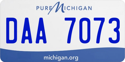 MI license plate DAA7073