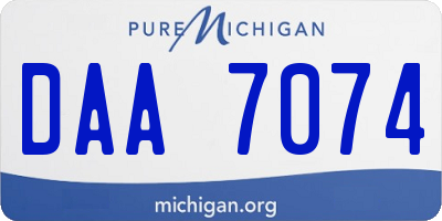 MI license plate DAA7074