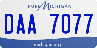 MI license plate DAA7077