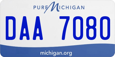 MI license plate DAA7080