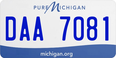 MI license plate DAA7081