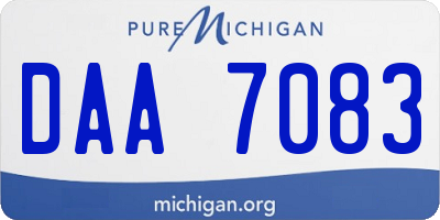 MI license plate DAA7083