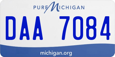 MI license plate DAA7084