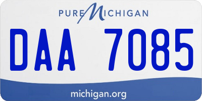 MI license plate DAA7085