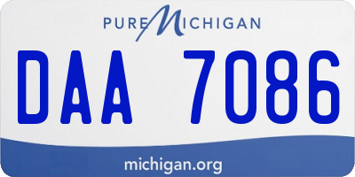 MI license plate DAA7086