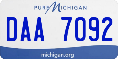 MI license plate DAA7092