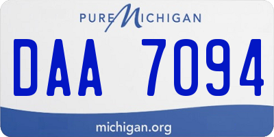 MI license plate DAA7094