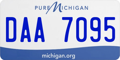 MI license plate DAA7095