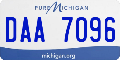 MI license plate DAA7096