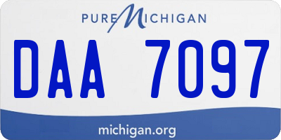 MI license plate DAA7097