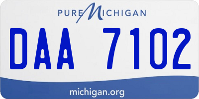 MI license plate DAA7102