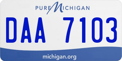 MI license plate DAA7103