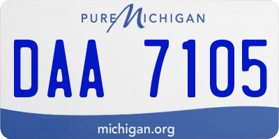 MI license plate DAA7105