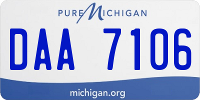 MI license plate DAA7106