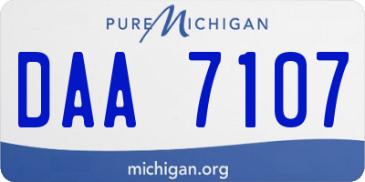 MI license plate DAA7107