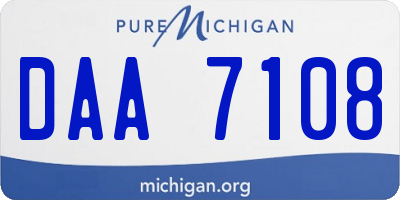 MI license plate DAA7108