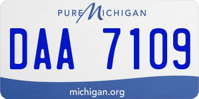 MI license plate DAA7109