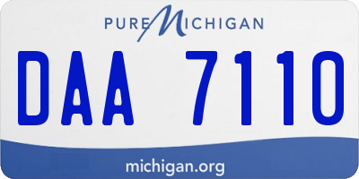 MI license plate DAA7110