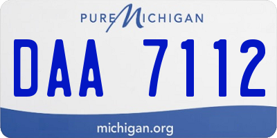 MI license plate DAA7112