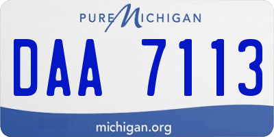 MI license plate DAA7113