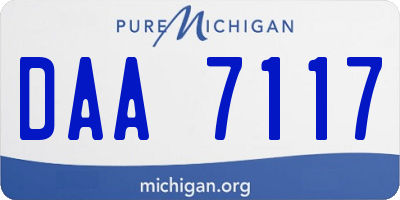 MI license plate DAA7117