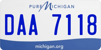 MI license plate DAA7118