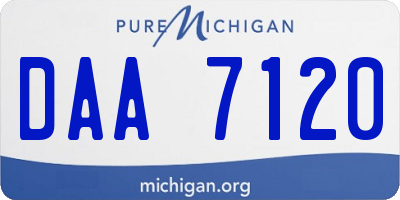 MI license plate DAA7120