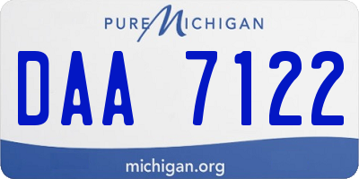 MI license plate DAA7122