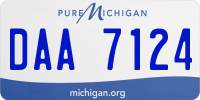 MI license plate DAA7124