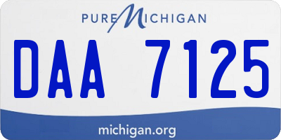 MI license plate DAA7125