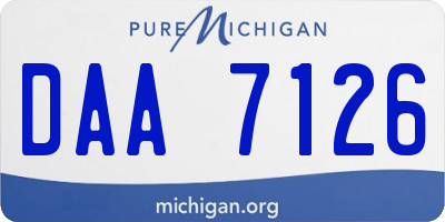 MI license plate DAA7126