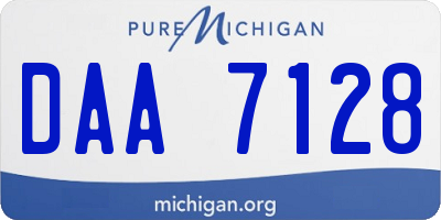 MI license plate DAA7128