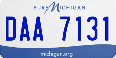 MI license plate DAA7131