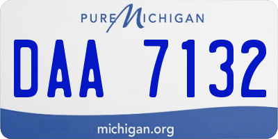 MI license plate DAA7132