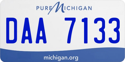 MI license plate DAA7133