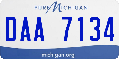 MI license plate DAA7134