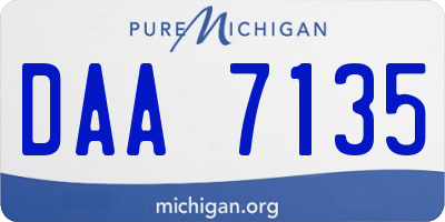 MI license plate DAA7135