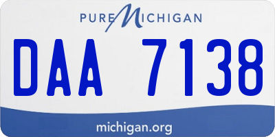 MI license plate DAA7138