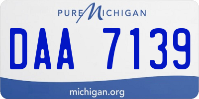 MI license plate DAA7139