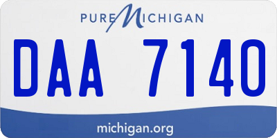 MI license plate DAA7140