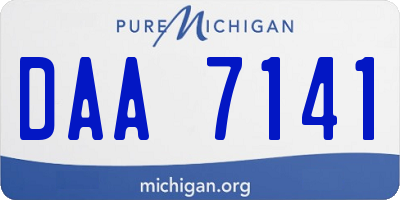 MI license plate DAA7141