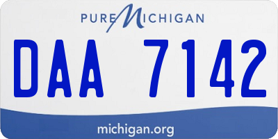 MI license plate DAA7142