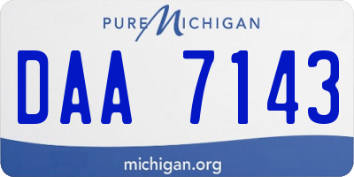 MI license plate DAA7143