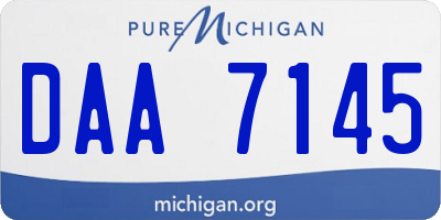 MI license plate DAA7145