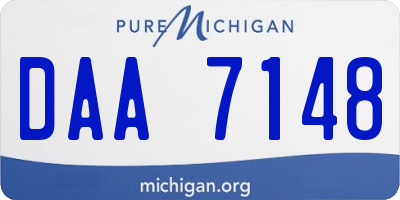 MI license plate DAA7148