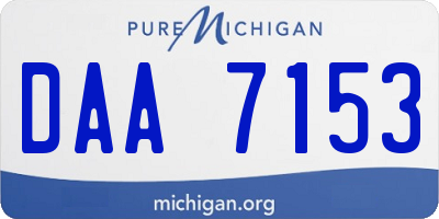 MI license plate DAA7153