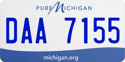 MI license plate DAA7155