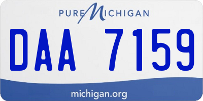 MI license plate DAA7159