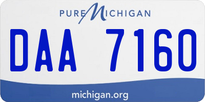 MI license plate DAA7160